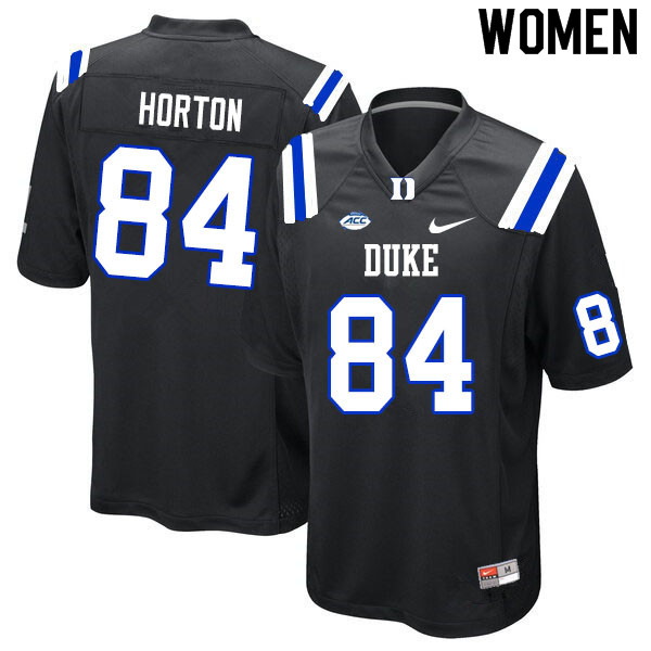 Women #84 Trevor Horton Duke Blue Devils College Football Jerseys Sale-Black